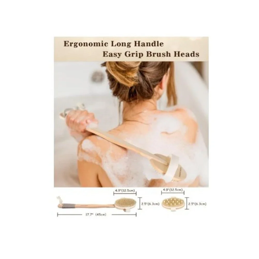Dry Brushing Body Brush, POPCHOSE Body Scrubber for Men Women, Back Scrubber